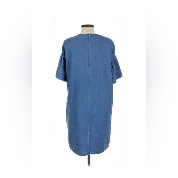 COS Flare Sleeve Denim Dress - Blue (10) - Picture 2 of 6